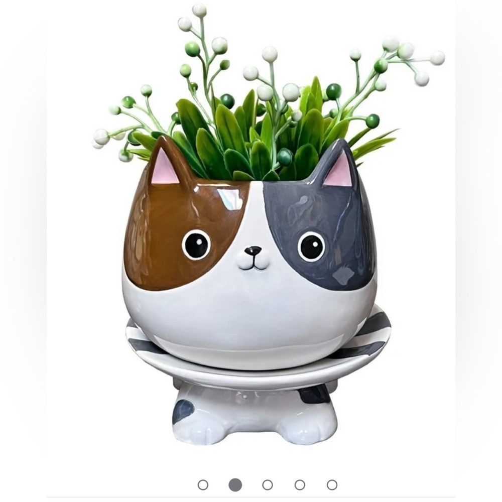 Cat planter pot